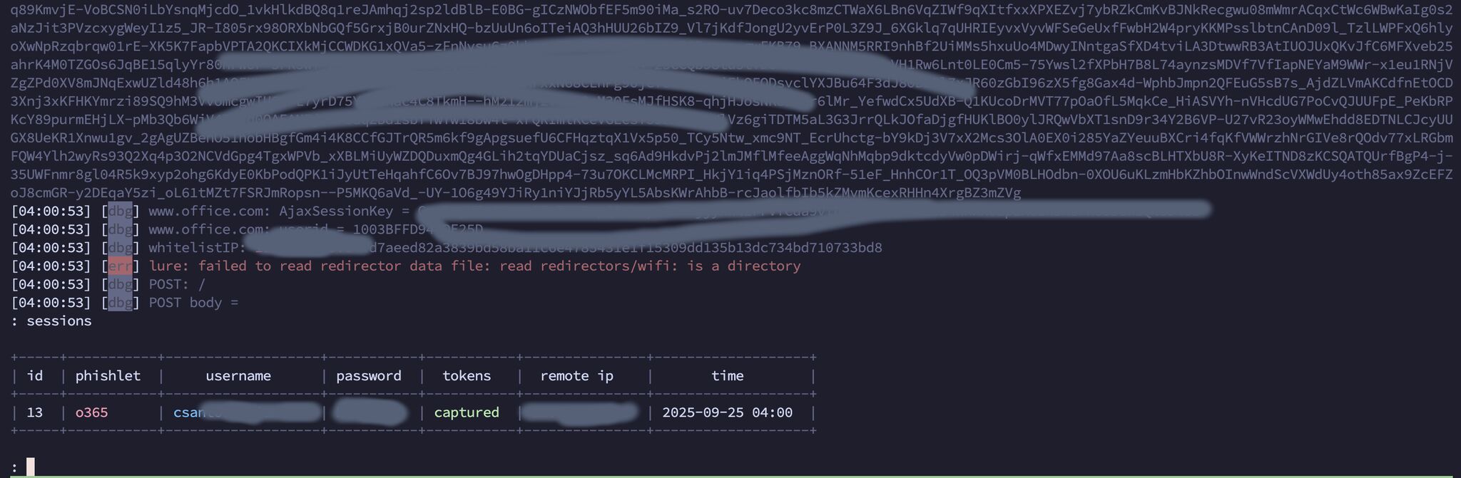 Evilginx capture passwords and sessions